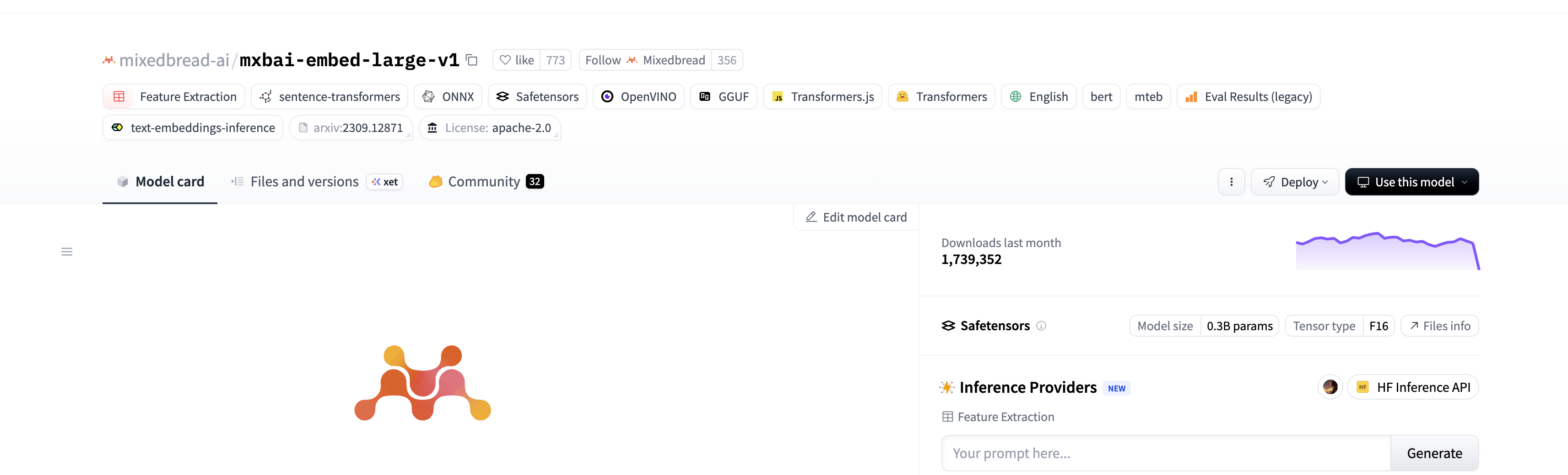 mxbai-embed-large — Hugging Face model card