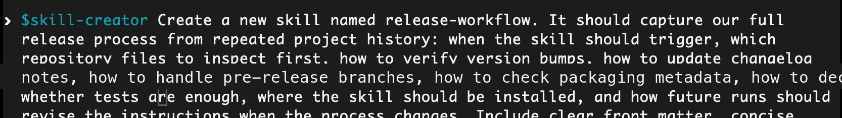 Manually describing a skill can require a long prompt